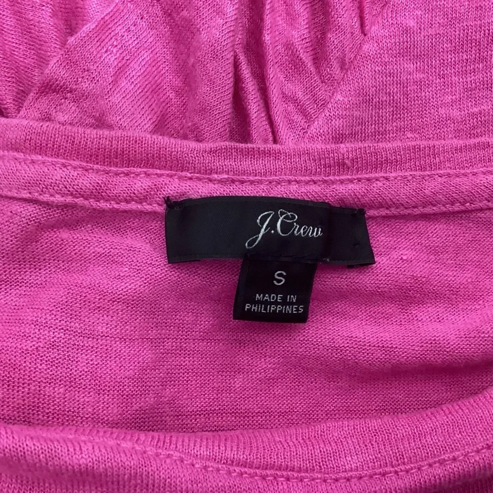 J. Crew Ruffle Back Linen Tee Size Small